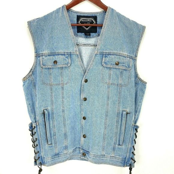 denim riding vest